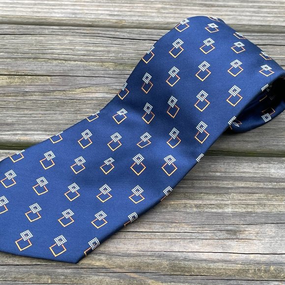 Nautica Men Tie Blue 100% Silk Neck Tie Classic Le - Picture 7 of 10